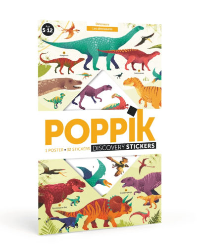 Poppik Les dinosaures: 1 poster + 72 stickers repositionnables