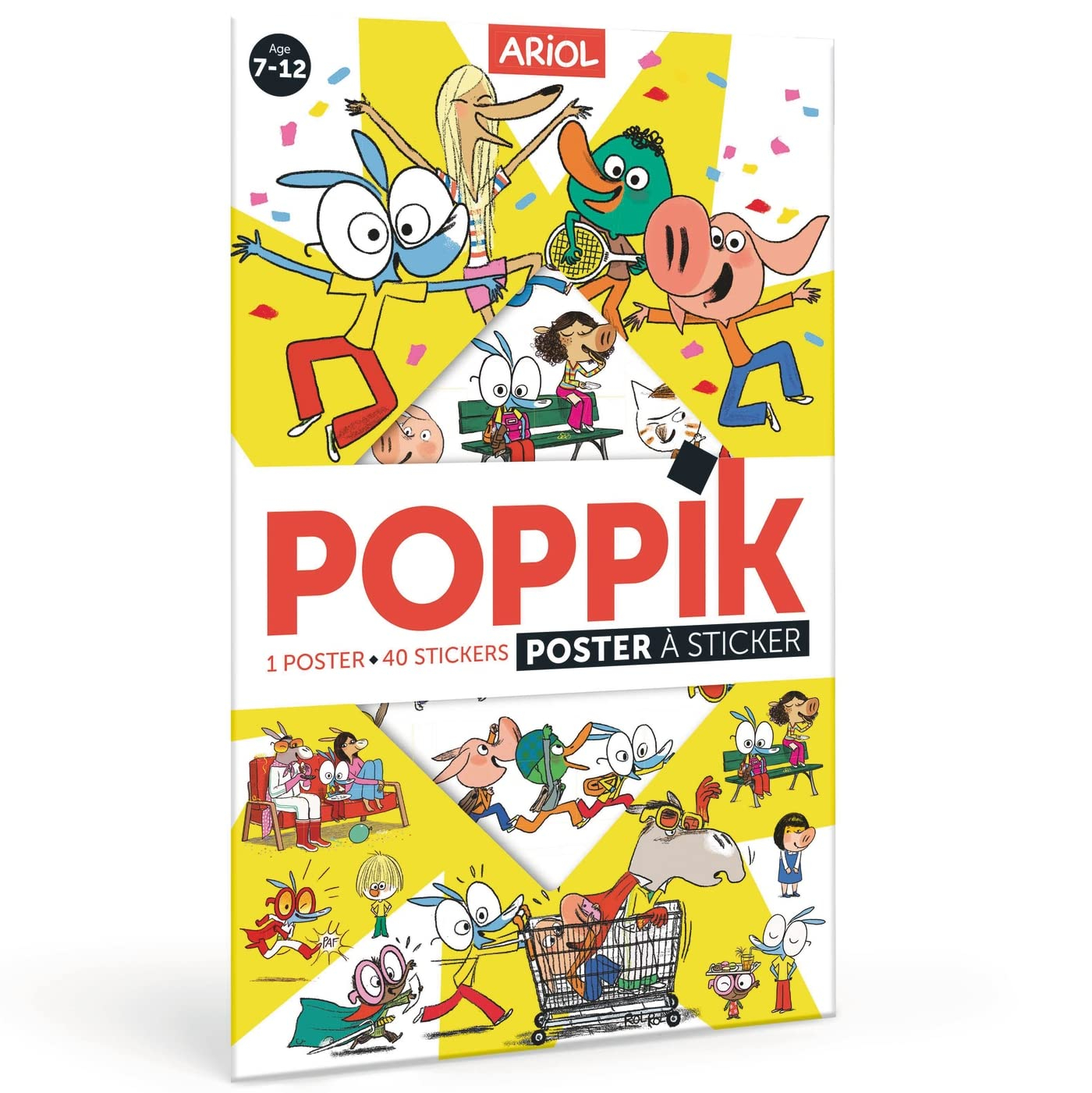 Poppik Ariol: 1 poster + 45 stickers repositionnables