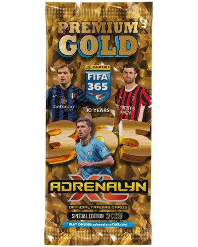 Panini FIFA 365 2025 Cartes à collectionner TCG – 1 x Premium Gold 1 x Premium Flow Pack + 3 x cartes édition limitée