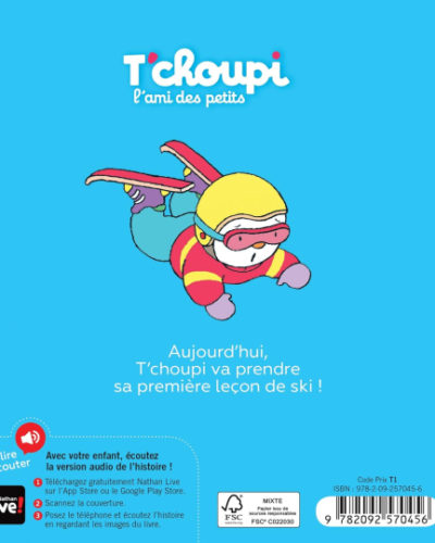 Livre T'choupi fait du ski